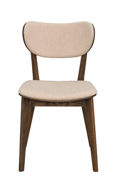 Kato stol brun ek/beige tyg 2-pack