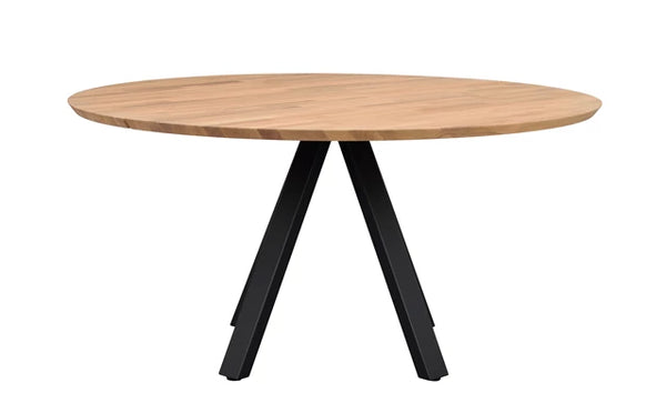 Carradale matbord Ø150 ek/V-ben svart metall