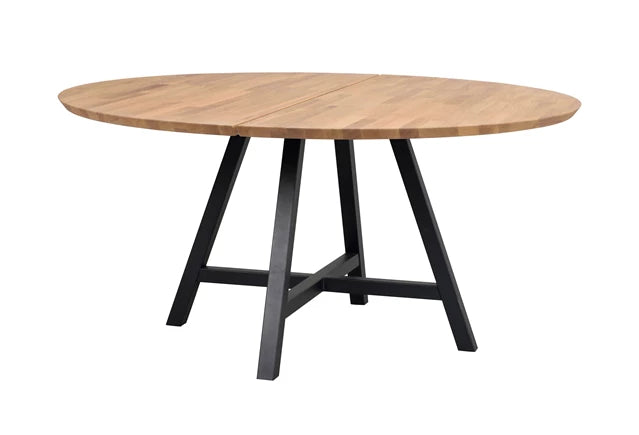 Carradale matbord Ø150 ek/A-ben svart metall