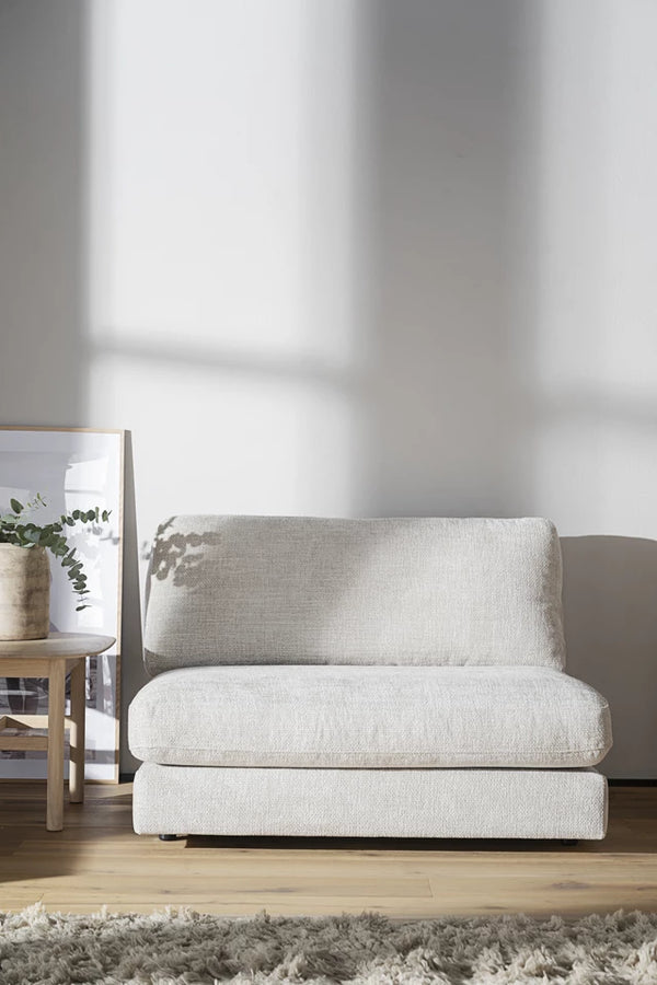 Duncan soff-modul 1,5-sits mitt/fåtölj ljusgrått tyg