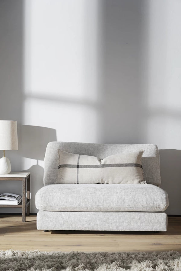 Duncan soff-modul 1,5-sits mitt/fåtölj ljusgrått tyg