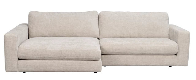 Duncan soffa 3-sits med schäslong V ljusgrått tyg