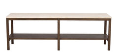 Orwel avlastningsbord 140xH45 beige travertin/brun ek