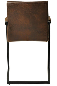 Morely matstol brun PU/svart 2-pack