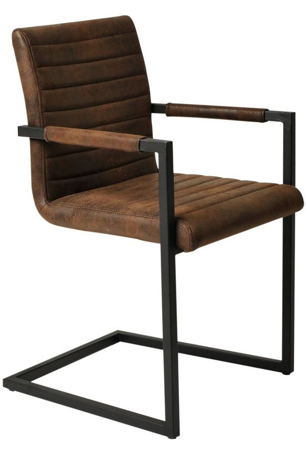 Morely matstol brun PU/svart 2-pack