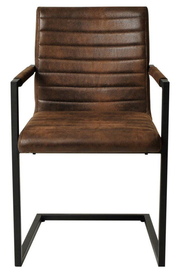 Morely matstol brun PU/svart 2-pack