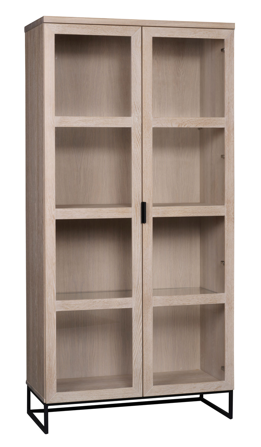 Everett vitrinskåp vitpigmenterad ek/svart