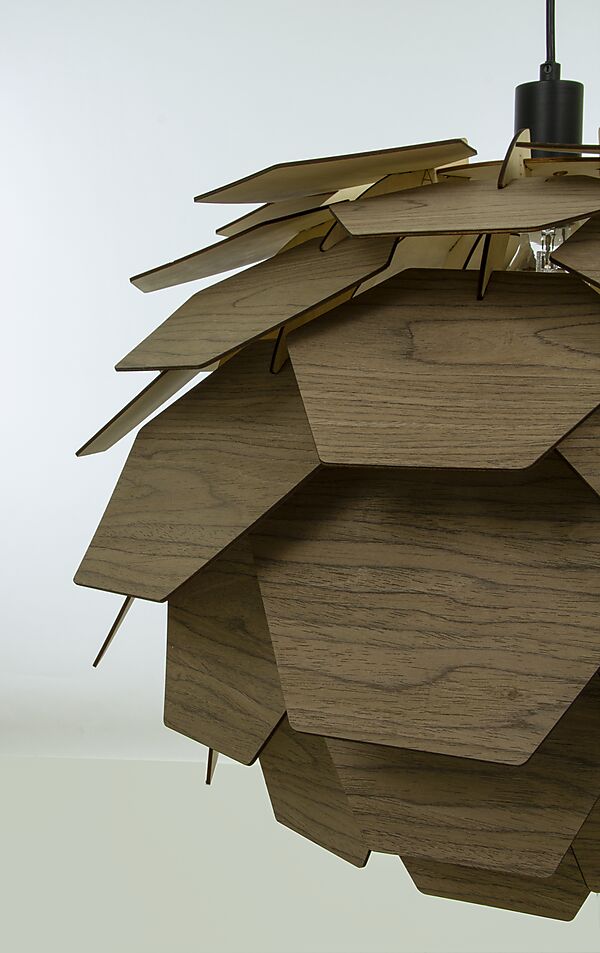 Carpatica taklampa Ø60 cm brun fanér