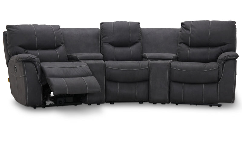 Colorado D-komb. 3-sits soffa med el-recliner grå