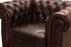 Liverpool fåtölj läder oxblod