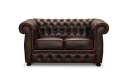 Liverpool soffa 2-sits läder oxblod