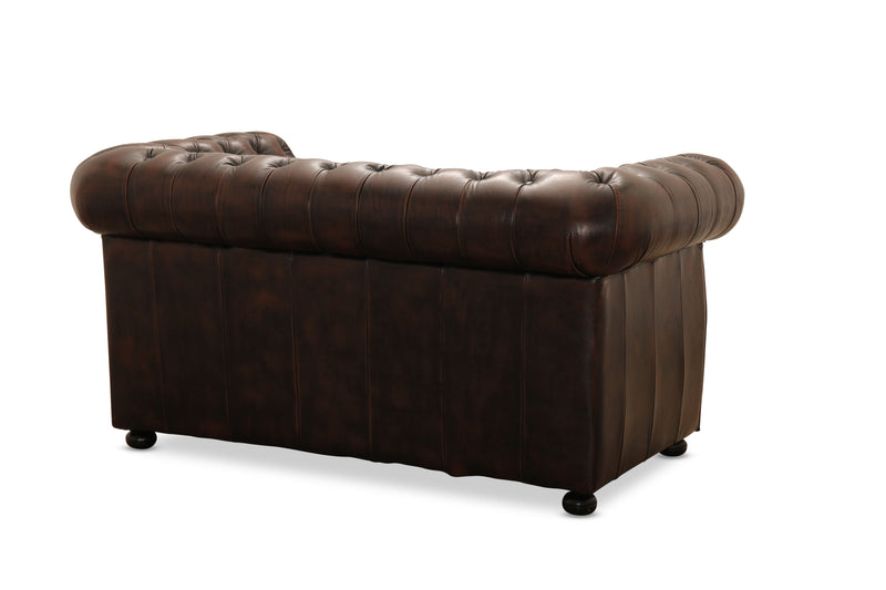 Liverpool soffa 2-sits läder brun