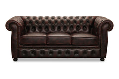 Liverpool soffa 3-sits läder oxblod
