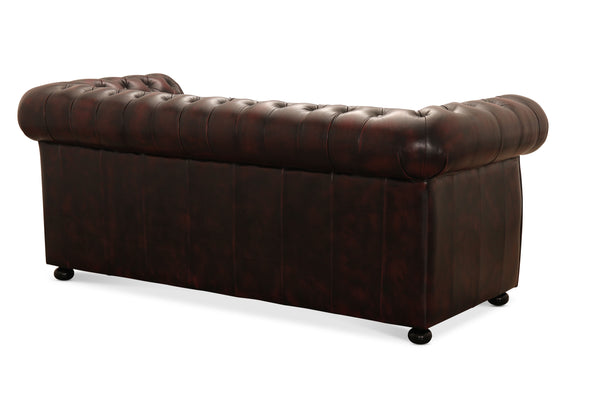 Liverpool soffa 3-sits läder oxblod