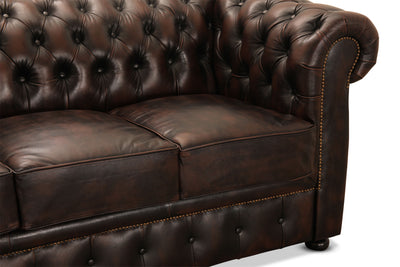 Liverpool soffa 3-sits läder brun