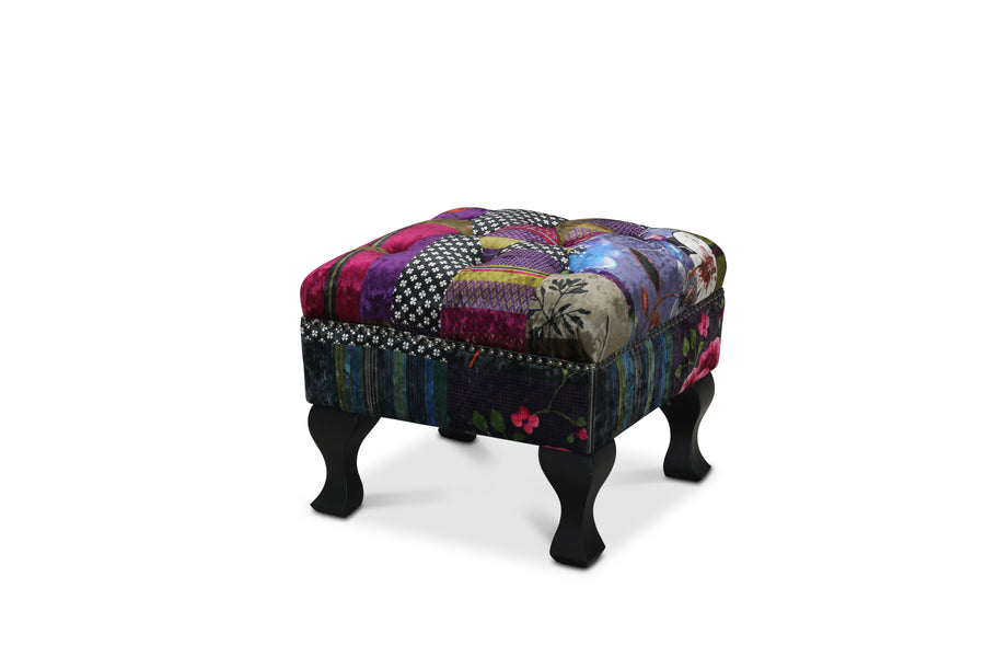 Aberdeen fotpall tyg Anna patch