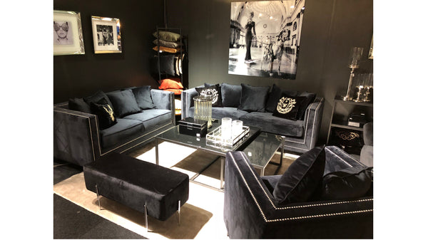 Cloude 2-sits soffa svart sammet