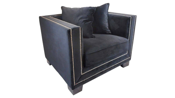 Cloude fåtölj svart sammet