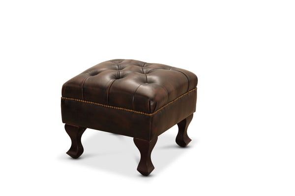 Aberdeen fotpall läder brun