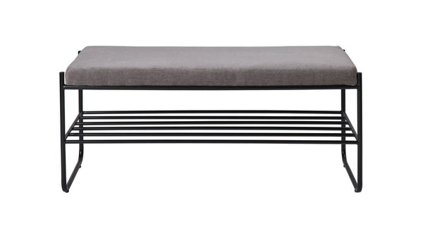 Blonville bänk med hylla grå