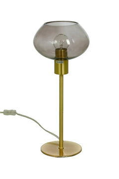 Bell bordlampa hög matt mässing/rök