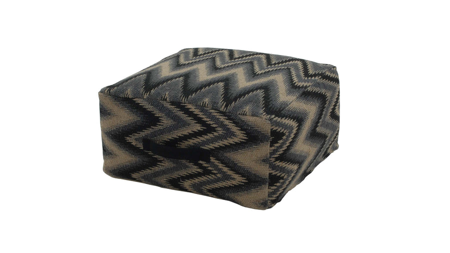 Amina puff med handtag jute mönstrad 50x50 cm