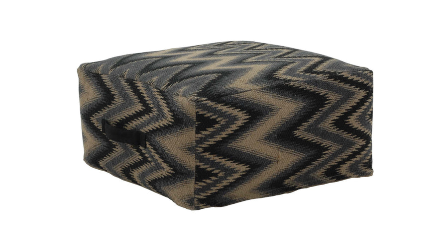 Amina puff med handtag jute mönstrad 50x50 cm