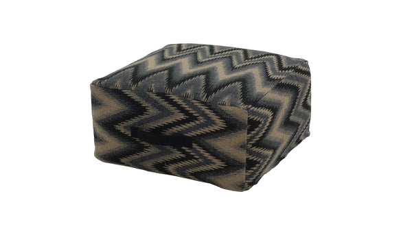 Amina puff med handtag jute mönstrad 50x50 cm