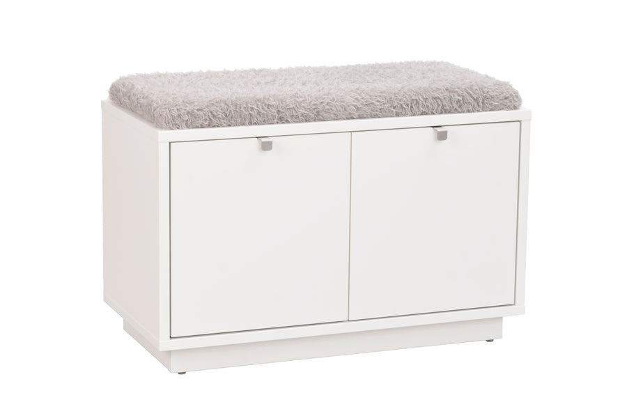 Confetti bänk 2L vit/fårskinnslook