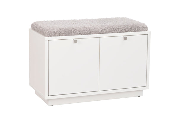 Confetti bänk 2L vit/fårskinnslook