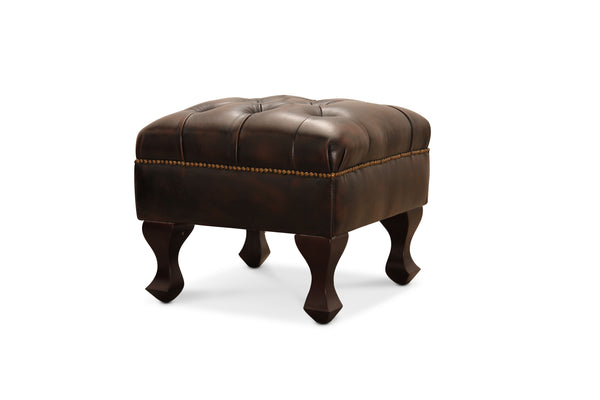 Aberdeen fotpall läder brun