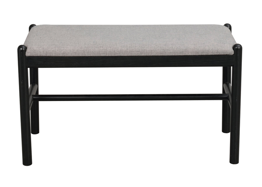Milford sittbänk 80 svart ek/grått tyg