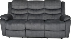 Winfield 3-sits reclinersoffa med el tyg grå