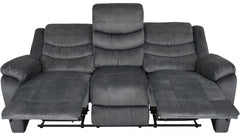 Winfield 3-sits reclinersoffa med el tyg grå