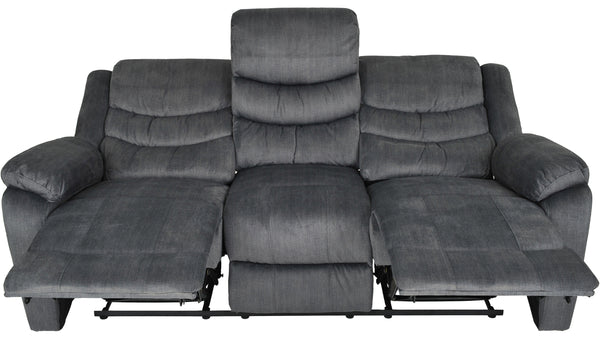 Winfield 3-sits reclinersoffa tyg Ridge grå el