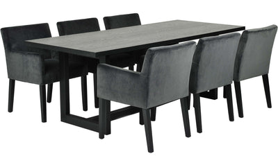 Friburg matbord svart 210x90 cm