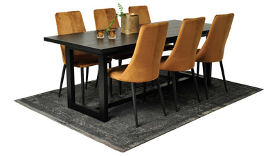 Friburg matbord svart 210x90 cm