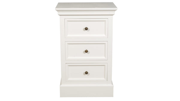 Bristol sängbord med 3 lådor antikvit