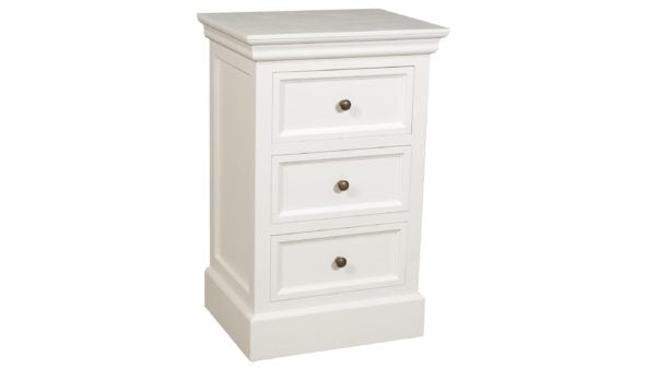 Bristol sängbord med 3 lådor antikvit