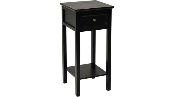 Bristol sängbord med 1 låda antiksvart