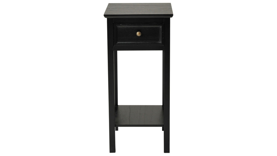 Bristol sängbord med 1 låda antiksvart