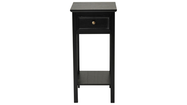 Bristol sängbord med 1 låda antiksvart