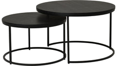 Duett sidobord set runt svart
