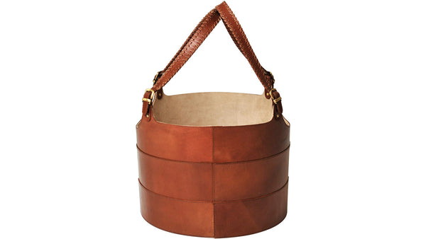 Milan vedkorg cognac skinn