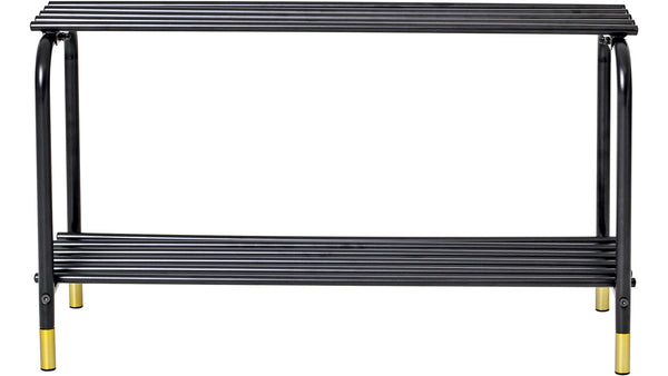 Basse skohylla svart/mässing