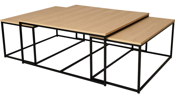 Andora satsbord 2+1 vitpigmenterad/svart