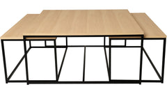 Andora satsbord 2+1 vitpigmenterad/svart