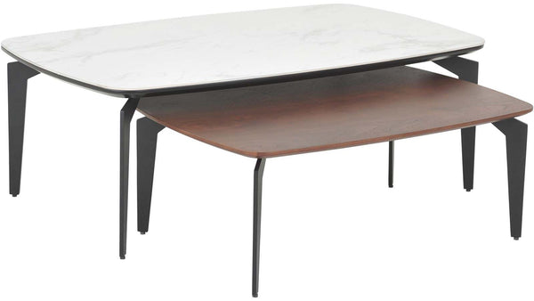 Bergamo soffbord valnöt/svart 85x59 cm