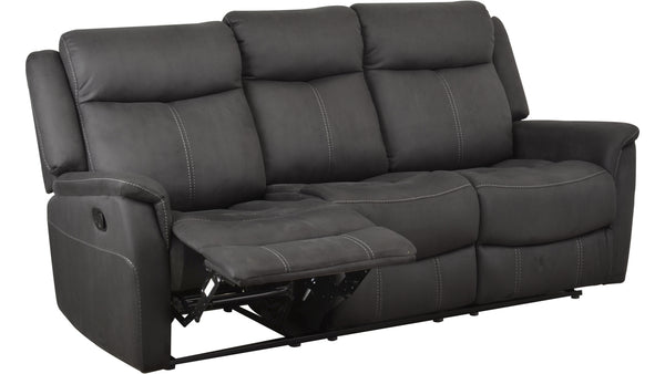 Falcon 3-sits reclinersoffa grå microfiber