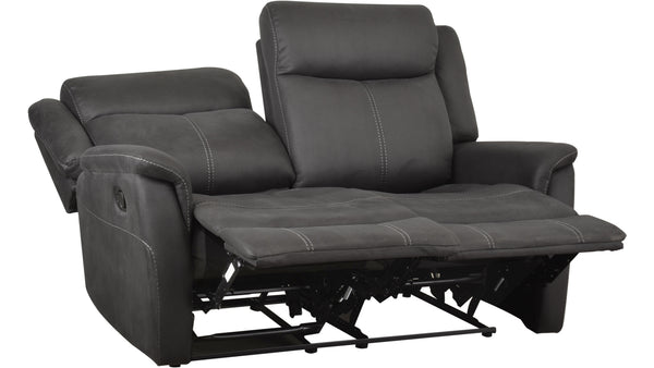 Falcon 2-sits reclinersoffa grå microfiber